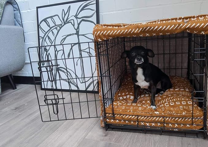 Molly Mutt Sheepy Wool Crate Mat - 100% Cotton Canvas Cover with Temperature-Regulating 100% Natural Wool-Filled Insert Dog Bed - Soft & Supportive Wool-Filled Bed - (30"x21"x2.5", Everywhere) - Image 2