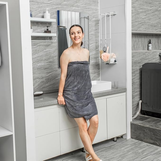 JML Bath Towels Set, 4 Pack, 30" x 60", Grey | Microfiber,Large, Soft, Absorbent, Quick Dry for Salon Hair Wrap, Sauna, Sports, Yoga, Swim, Pool - Image 4