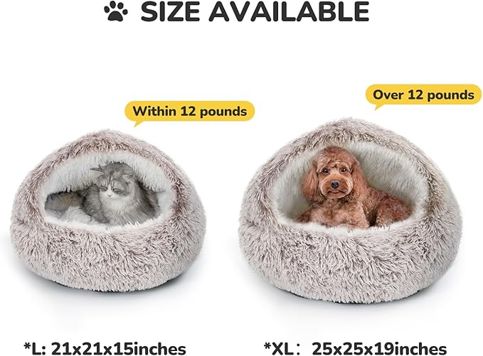 CATISM Cat Bed Hooded Cat Beds for Indoor Cats Covered Cat Beds | Warm Soft Plush Comfortable Removable Washable Non-Slip Bottom - Image 6