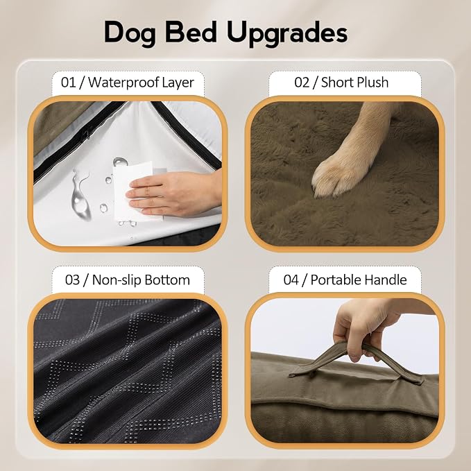 MEKIY Jumbo Orthopedic Waterproof Dog Bed with Sides for Extra Large Dogs | Egg Crate Foam, Waterproof Liner, Anti-Slip Bottom, Space-Saving, Perfect for Corners and Sofa Edges, 42 x 42 Inch - Image 5