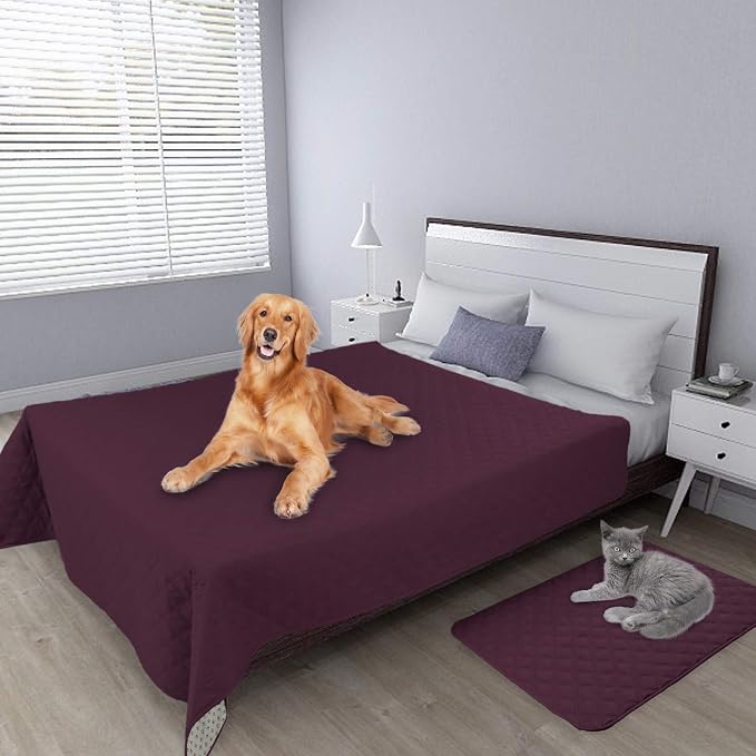 Easy-Going 100% Waterproof Dog Bed Cover, Non-Slip Pet Blanket for Furniture, Washable Couch Cover, Repleasement Sofa Cover (68X82 in,Wine) - Image 2