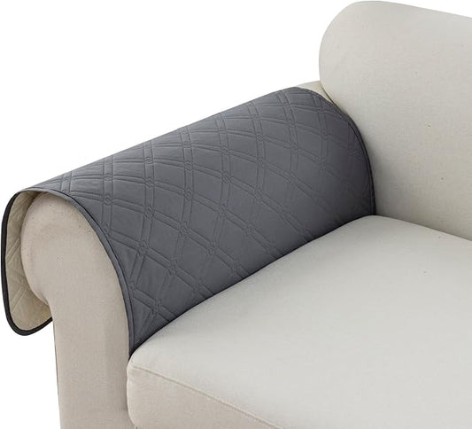 Genina Sofa Armrest Cover, Anti-Slip Armchair Slipcovers for Dogs Cats Pet, Water Resistant Couch Arm Cover for Backrest Recliner Loveseat, L Shaped Sofa, 23.6 x 27.5 Inches（2 Pieces） by Genina