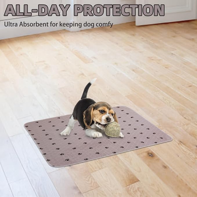 PUPTECK Washable Pee Pads for Dogs Dog Training Pads 8 Pack Brown 18x24 in | Reusable Puppy Potty Training Pads Whelping Mat Pet Food Feeding Mat Leakproof Fast Absorption Non-Slip for Small Animals - Image 8