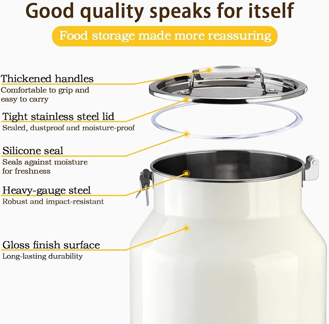 Dog-Cat Food Storage Container 40 lb/38 Qt, Large Stainless Steel Pet Food Bin with Airtight Lid & Scoop Included, Durable 304 Metal Storage for Dogs & Cats - Image 4