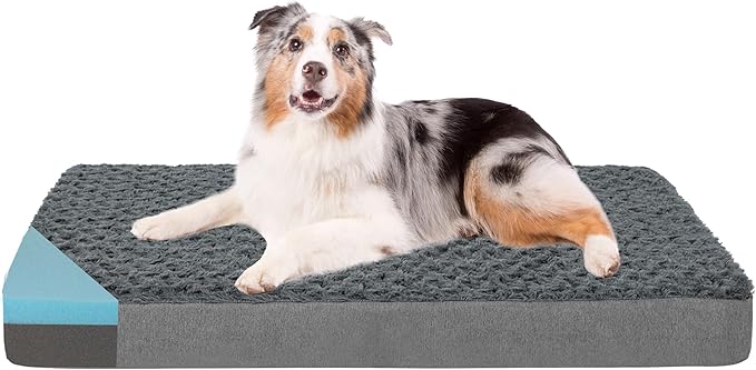 Orthopedic Memory Foam Bed for Large Dogs, Waterproof Cooling Pet Mats for Crate with Removable Washable Cover,Ideal for Arthritic Dogs, L(35inch,65Lbs) by ABETTERLIFEWITHPET