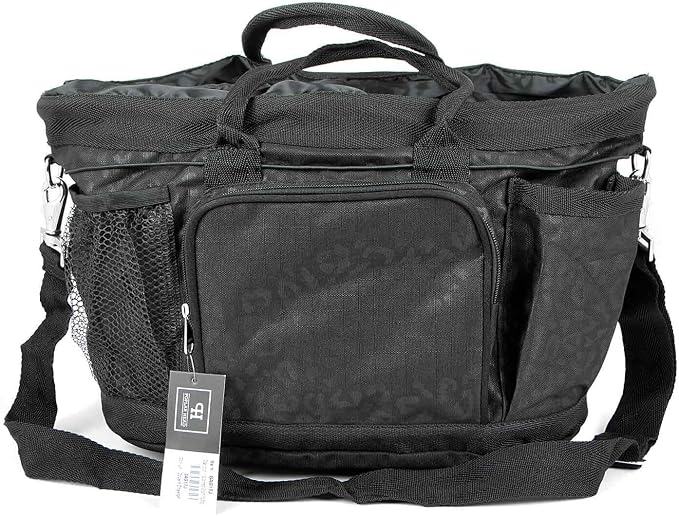Jeffers Poplar Head Grooming Bag – Horse Grooming Organizer Tote with Pockets for Brushes, Tools, Clippers, Shampoo, Detangler – Stable Barn Kit Carrier for Horses, Pets, Livestock, Covert Cheetah - Image 2