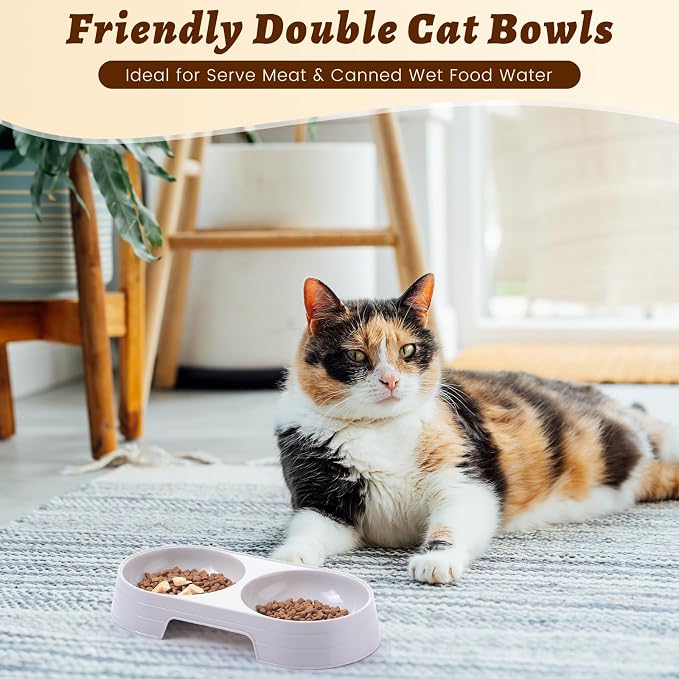 Sliner Kitten Litter Box Low Entry Starter Kit – 7pcs Set with 2 Litter Boxes, 2 Bowls, Scoop & Waterproof Mat, High Sided Cat Toilet for Small Kittens up to 6.6lb(Gray) - Image 6
