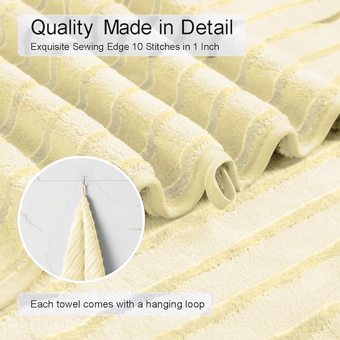 Mistyrose Bath Towels,4 Pack 35"x70" Large Bath Towels Microfiber Absorbent XL Bath Sheets Super Soft Towel for Bathroom Quick Dry Oversized Shower Towels for Family Hotel Spa Gym(Cream - Image 4
