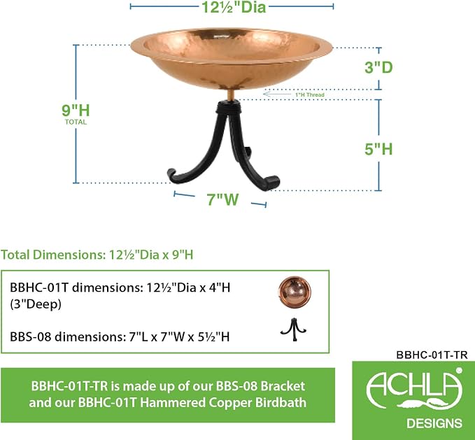 Achla Designs Burnt Copper Birdbath Bowl - Image 2