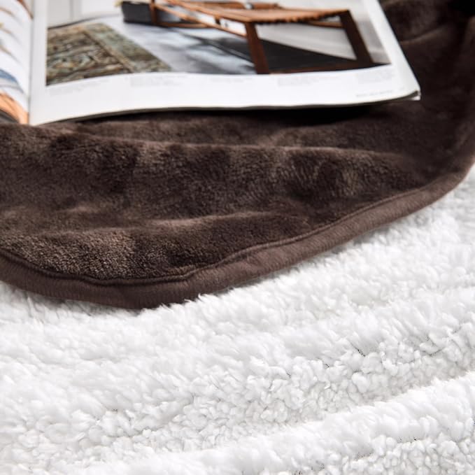 Waterproof Blanket for Bed Couch Sofa, Soft Liquid Pee Proof Pet Blanket for Dog Puppy Cat, Reversible Sherpa Fleece Furniture Protector (Brown, 30x40 inches) - Image 4