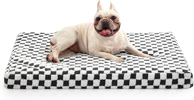 JOEJOY Dog Bed for Medium Dogs, Large Orthopedic Dog Bed with Removable Washable Cover, Cute Modern Plush & Memory Egg Crate Foam Dog Bed, 30 x 20 inch, Grey by JOEJOY