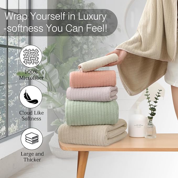Hailea Hand Towels Set 16x31 Inches,Soft Microfibers Bathroom Towel Set 2 Pack,Highly Absorbent Quick Dry Luxury Towel Hotel Spa Gym Hand Towel Collection for Bathroom,Camel - Image 7