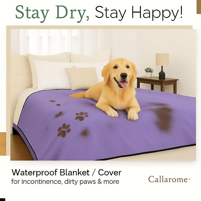Waterproof Blanket for Bed & Couch Protection, Purple/Black, 80"x90" | High-Density Heavy-Duty Material – Ultra-Soft & Durable Soft Fleece, Leakproof, Reversible, Silent No-Crinkle Design - Image 3