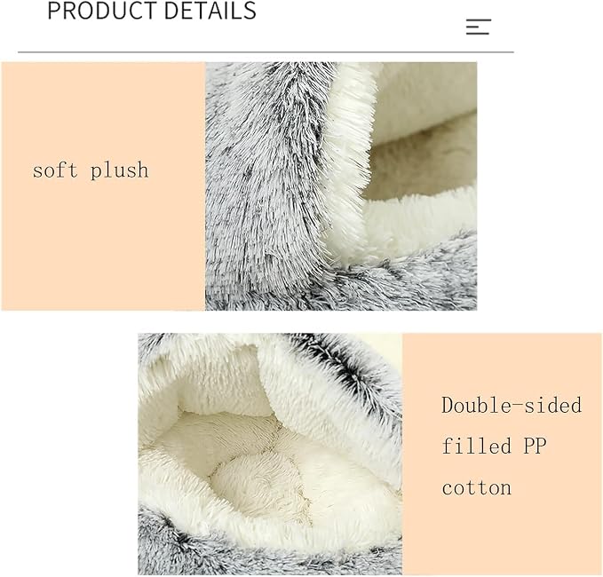 YUDANSI Small Dog Bed Hooded, Cat Cave Bed for Indoor Cats with Covered Hood for Small Dogs Cats Puppy, Plush Faux Fur Enclosed Nest(pink-26'') - Image 4