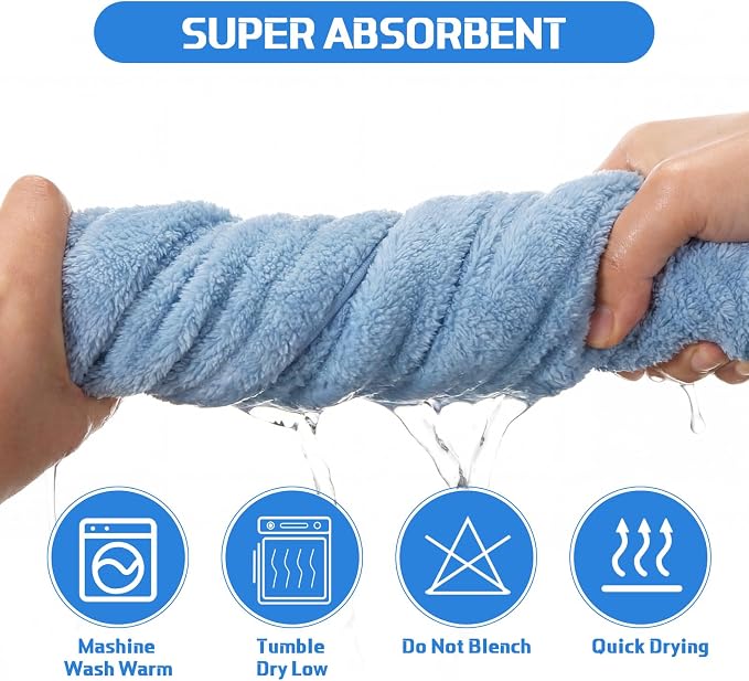 Mixweer 2 Pcs Oversized Bath Towels, 40 x 80 Inch Giant Microfiber Jumbo Bath Sheets Ultra Soft Bathroom Microfiber Quick Dry Absorbent Shower Towels for Spa Camping Beach (Haze Blue) - Image 7