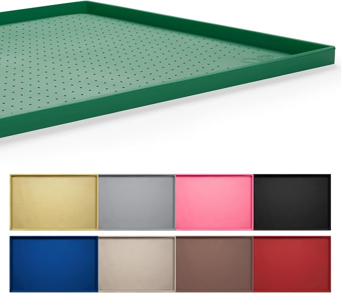 Hubulk Dog Feeding Mat,100% Waterproof Food Grade Silicone Pet Food and Water Bowl Placemat,Dishwasher, High Raised Edge to Prevent Spills,Nonslip Tray to Stop Messes on Floor（24"x16"x0.5",Hunter ） by Hubulk