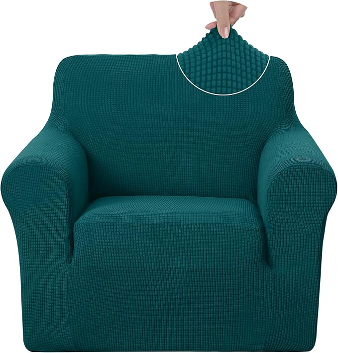 U-NICE HOME Stretch Recliner Chair Cover Armchair Slipcover, Blue | Furniture Protector, 1-Piece Chair cover, Washable, Pet friendly, Polyester Spandex Jacquard fabric by U-NICEHOME