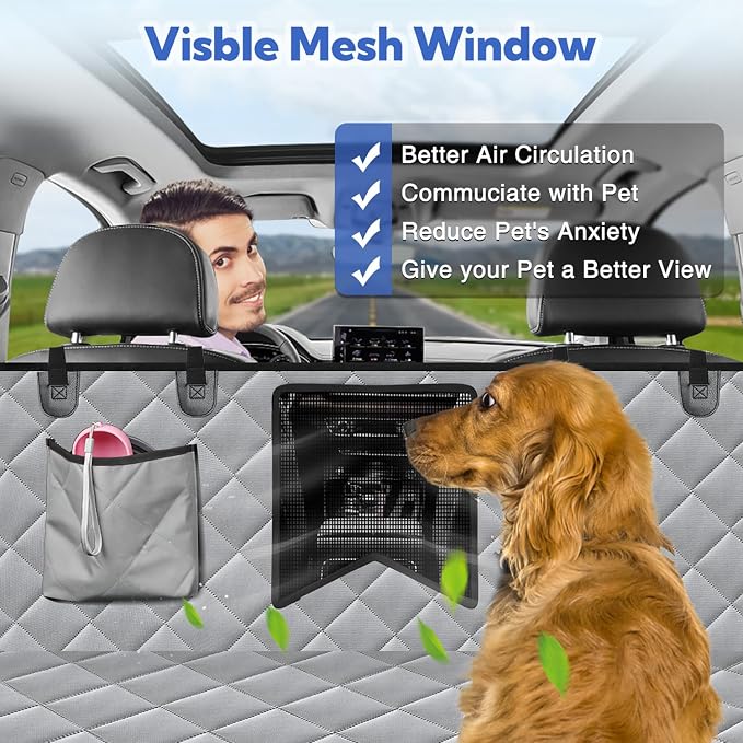 Kytely Dog Car Seat Cover XL, Heavy Duty Dog Seat Cover for Back Seat, 100% Waterproof Nonslip Hammock for Car with Side Flap, Scratch Proof Pet Back Seat Covers - Image 3