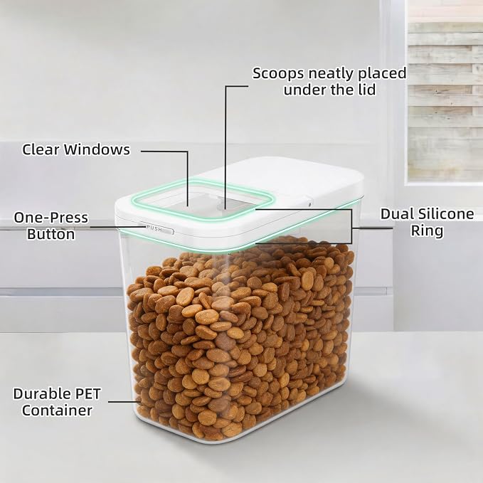 TBMax Dog Cat Food Storage Container 12Lbs with Airtight Flip-up Lid, Large Pet Food Dog Treat Container with Scoop, Airtight Food Storage Bin for Kitchen Organization - Image 7