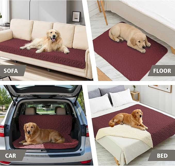 Ameritex Waterproof Pet Bed Cover Anti-Slip Dog Bed Blanket for Sofa and Furniture Waterproof New Pattern Design (Burgundy, 30x80 Inch (Pack of 1)) - Image 3