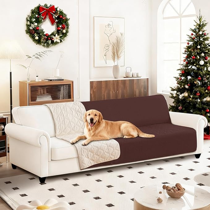 Waterproof Dog Bed Cover, Non-Slip Dog Blanket for Couch, Couch Covers for Dogs Washable, Pet Blanket for Furniture, Pet Bed Mat for Sofa, Car, Pet Supplies (82x82 Inch, Coffee) - Image 8