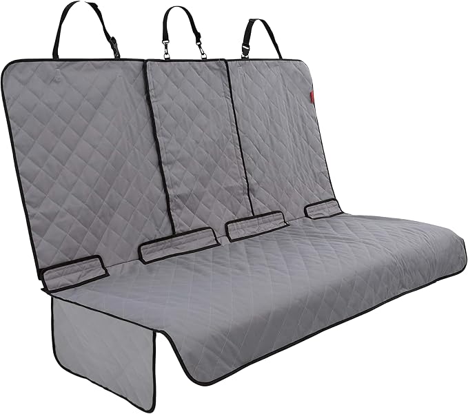 Lusso Gear Car Seat Cover & Protector for Dogs - Non-Slip Waterproof Seat Covers for Trucks & Cars - Universal Fit Dog Backseat Protector - Machine-Washable Pet Travel Accessories - Gray, Large by LussoGear