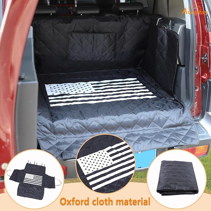 Aunginsy SUV Cargo Liner for Dogs Compatible with Toyota FJ Cruiser 2007-2021 Accessories, Rear Trunk Mat Travel Nonslip Pet Cargo Boot Liner with Bumper Flap Protector, Waterproof Floor Mat for Cats - Image 3