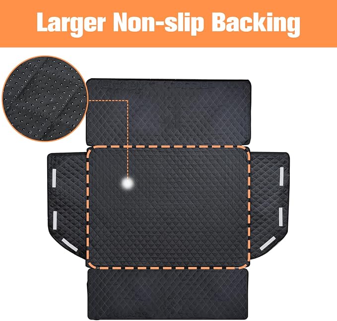 PETICON SUV Cargo Liner for Dogs, Trunk Cover with Bumper Flap Protector | Waterproof Pet Cargo Cover with Side Flaps, Dog Car Seat Cover with Non-Slip Mat, Prevents Scratches, Pet Hair, Mud, and Dirt - Image 8