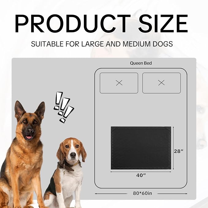 HOMBYS Edge-Reinforced Indestructible Dog Blanket 40"x28", Chew Proof Tear-Resistant & Waterproof Pet Blanket for Aggressive Chewers, Heavy-Duty Furniture Protector for Couch, Bed & Crate, Black - Image 6