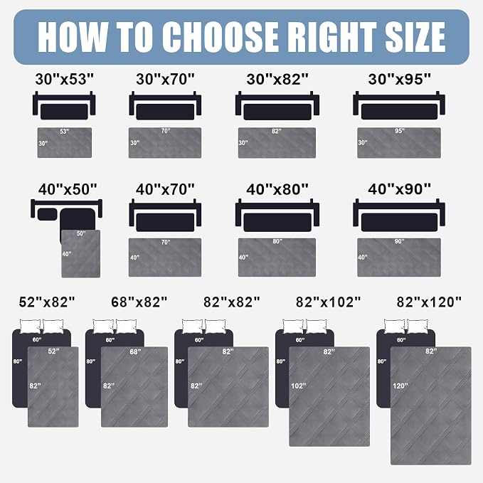 Smiry Waterproof Dog Bed Cover, Reversible Pet Blanket for Sofa Couch | Soft Washable Dog Blanket, Leakproof Couch Cover for Dogs Cats & Furniture Protection, 30x95, Grey/Dark Grey - Image 6