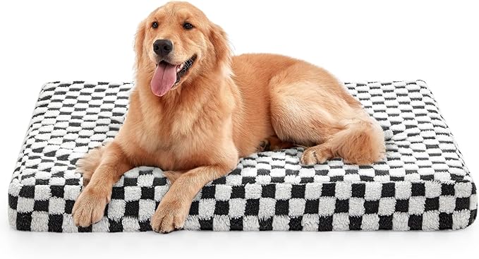 JOEJOY Orthopedic Dog Bed for Large Dogs, Memory Foam Pet Bed with Removable Washable Cover, Cozy Plush Crate Mat, 47×29", Grey by JOEJOY
