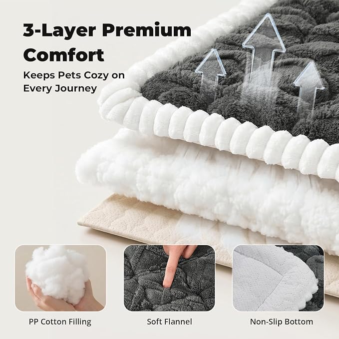 Avont Dog Bed for Car Back Seat, 2026 New Backseat Pet Bed Mat | 52.3"x23.6" Back Seat Pet Cover for Dogs Machine Washable Non-Slip Thick Plush Travel Mat for SUVs Trucks Camping - Dark Grey - Image 2
