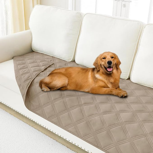 Smiry Waterproof Dog Bed Cover, Reversible Pet Blanket for Sofa Couch | Soft Washable Dog Blanket, Leakproof Couch Cover for Dogs Cats & Furniture Protection, 30x70, Taupe/Taupe by Smiry