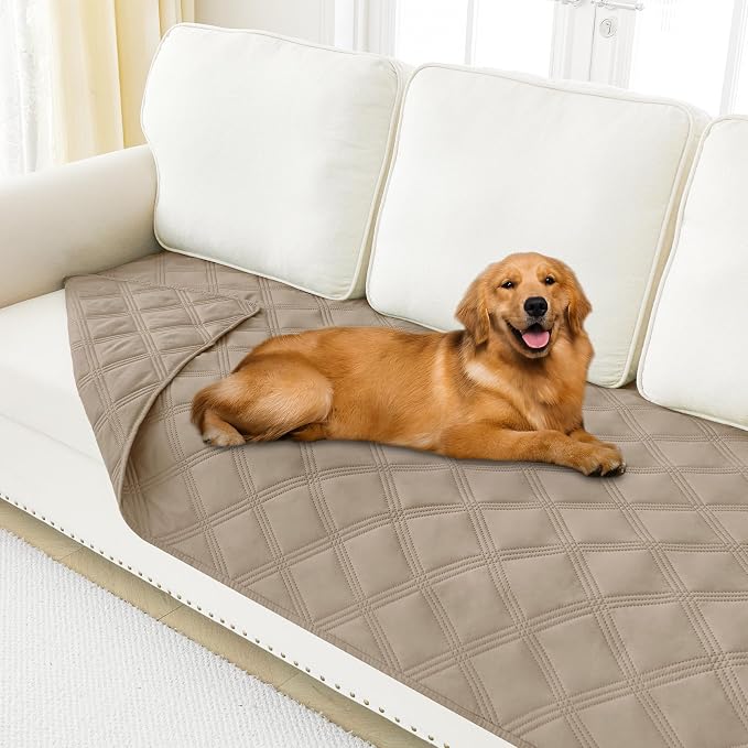 Smiry Waterproof Dog Bed Cover, Reversible Pet Blanket for Sofa Couch | Soft Washable Dog Blanket, Leakproof Couch Cover for Dogs Cats & Furniture Protection, 40x70, Taupe/Taupe by Smiry