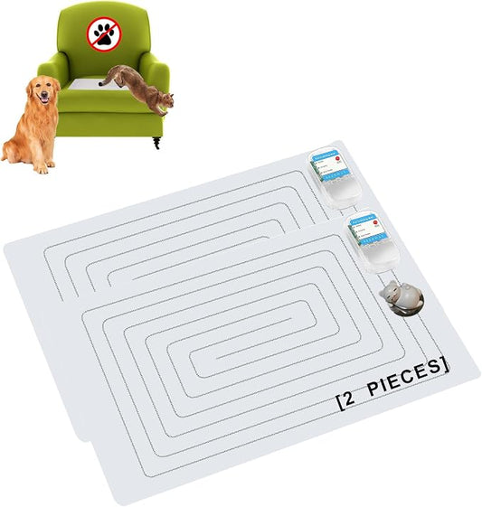 SEERWAY Pet Shock Mat with Tester, 2-Pack 22"X14" Electric Training Mats to Keep Dogs & Cats Off Couch, Bed, Kitchen Counter by SEERWAY