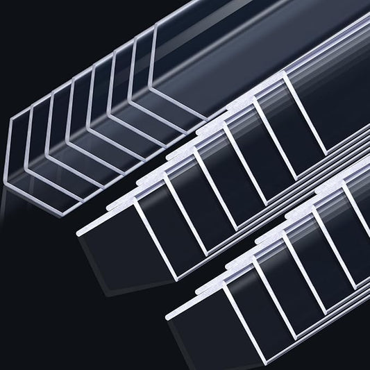 Sasylvia 20 Pcs Wall Corner Protector Guards, Vinyl 1-1/8 x 48 Inches Corner Trim Molding, Avoid Scratching Scuffs, Ease Install and Cleaning for Door Countertop Furniture Cabinet Protection, Clear by Sasylvia