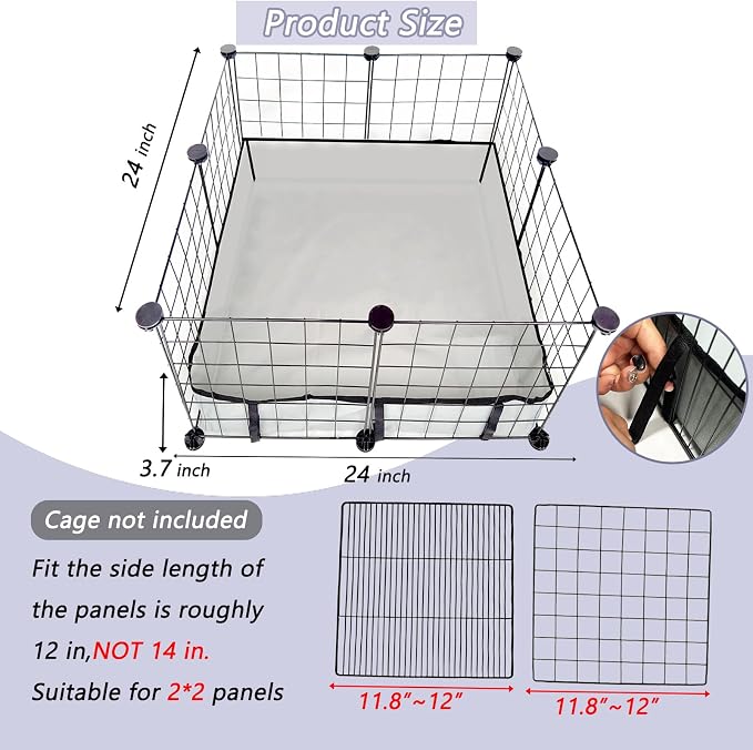 DZWLKJ Guinea Pig Cage Liner Tarp Bottom Waterproof and Washable Base Also for Rabbits, Bunny, Chinchesillas, Hedgehog, Ferrets and Other Small Animals.(24x24 inches) - Image 2
