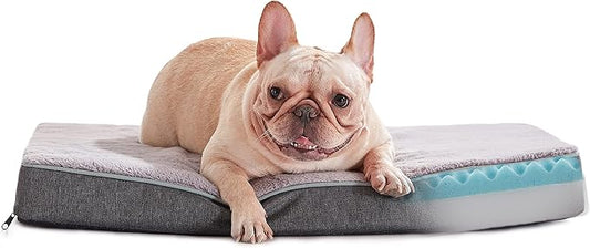 WATANIYA PET Medium Dog Beds for Medium Dogs, Memory Foam Dog Bed, Orthopedic Small Dog Bed with Washable Cover & Waterproof Liner, Plush Puppy Bed with Anti-Slip Bottom (29’’x 18’’) | Cooling Gel Memory Foam, Waterproof Liner, Plush Removable Cover by WATANIYAPET