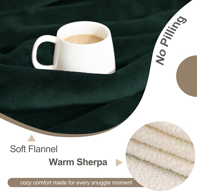 gogobunny Waterproof Bed Blanket, Reversible Sherpa Fleece Throw Blanket for Dog Puppy Cat, Furniture Cover Protects Bed Couch Sofa from Liquid Pee and Pet Fur (Forest Green, 30x70 inches) - Image 4