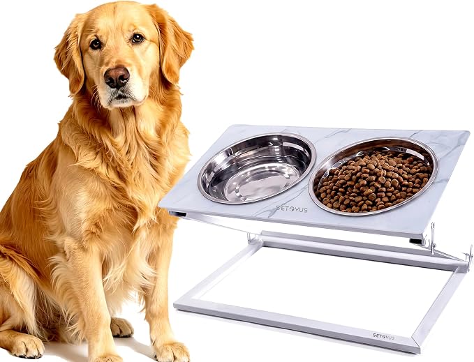 Elevated Dog Bowl, Adjustable Height and Tilt Angle Dog Bowl Stand | Precisely Adjust Height And Tilt Angle, Easy To Clean, Equipped With 2 Stainless Steel Food Bowls, Sturdy And Durable. - Image 8
