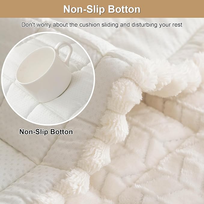 Thick Pet Couch Covers for Sofa (27.6"x80.7",White) | Soft Sofa Covers for 3 Cushion Couch, Machine Washable，Non Slip Sofa Cover, Flannel Dog Pet Friendly Couch Covers Protector - Image 5