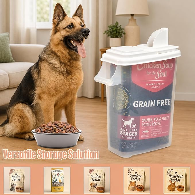 Buddeez 32 Quart Pet Food Dispenser with Lid - Airtight Storage for Dog Food, Cat Food, and Bird Seed - Easy Pour Spout for Mess Free Serving - Image 4