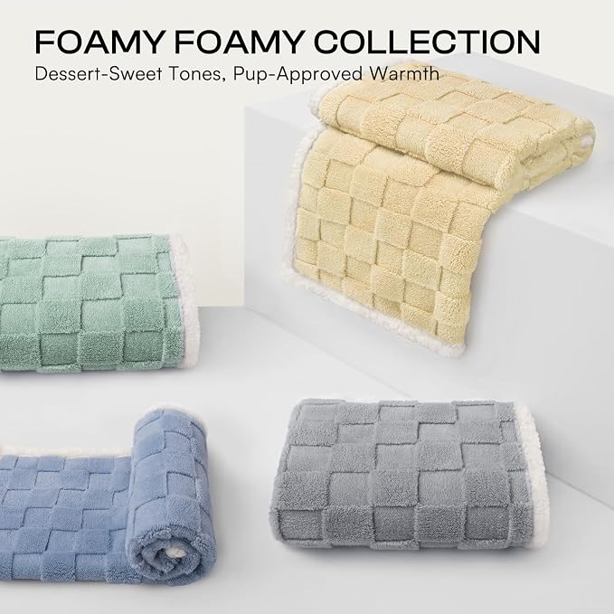 Luciphia Waterproof Dog Blanket, Reversible Fleece & Sherpa, Couch Cover | Soft plush fluffy, washable, puppy, cat, dog bed, crate, car seat, sofa, throw, furniture protector,Yellow,Small(40" x 28") - Image 3