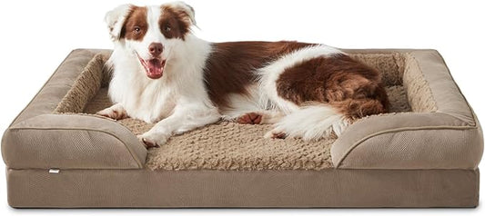 INVENHO Orthopedic Large Dog Bed, Washable Waterproof, Egg-Crate Foam Dog Couch Bed with Washable Removable Cover, Waterproof Lining and Nonskid Bottom by INVENHO