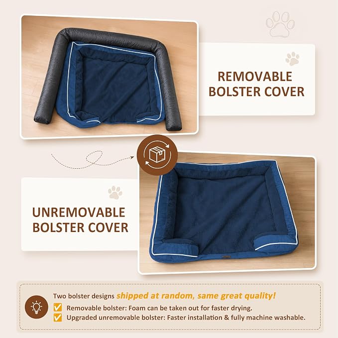 Comfort Expression Orthopedic Dog Beds for Large Sized Dog with Bolster | Waterproof Dog Couch Bed with Washable Cover & Non-Slip Bottom, Supportive Egg Crate Foam Large Pet Bed, 36x27 Inch - Image 6
