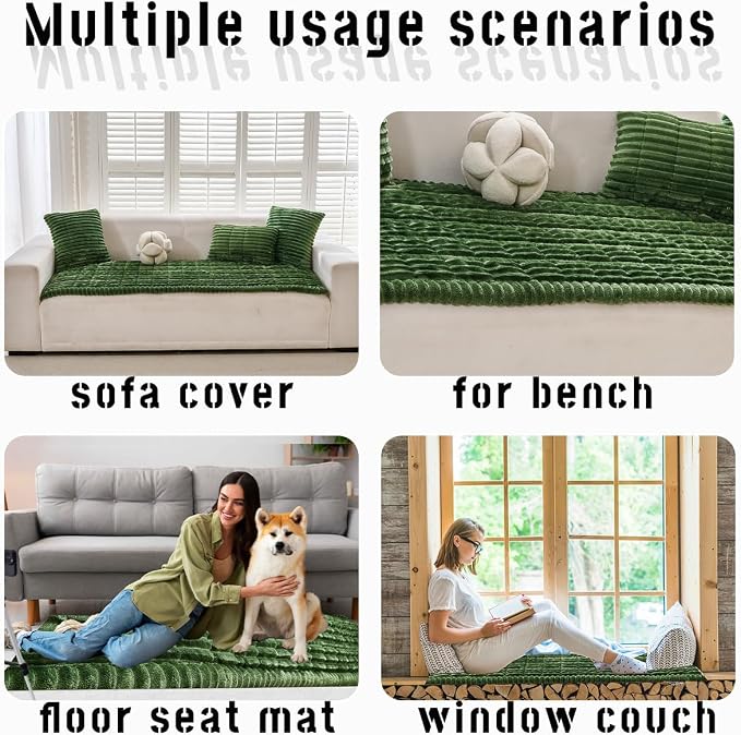 Mitid Sofa Cover Fuzzy Couch Cover for Pet, Couch Covers for Dogs Pets Mat | Washable Non-Slip Sofa Slipcover Cushion Protector Pets Friendly Mat, Dog Couch Cover, Square Couch Covers for Dogs Non Skid - Image 6