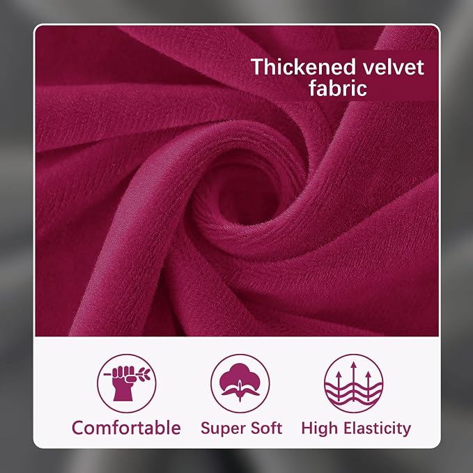 hyha Velvet Couch Cushion Covers, Sofa Covers for 2 Cushion Couch Washable | Soft Plush Sofa Slipcover, Elastic Bottom, Non-Slip Wear Resistant Furniture Protector, Ideal For Pets & Kids, Medium - Image 3
