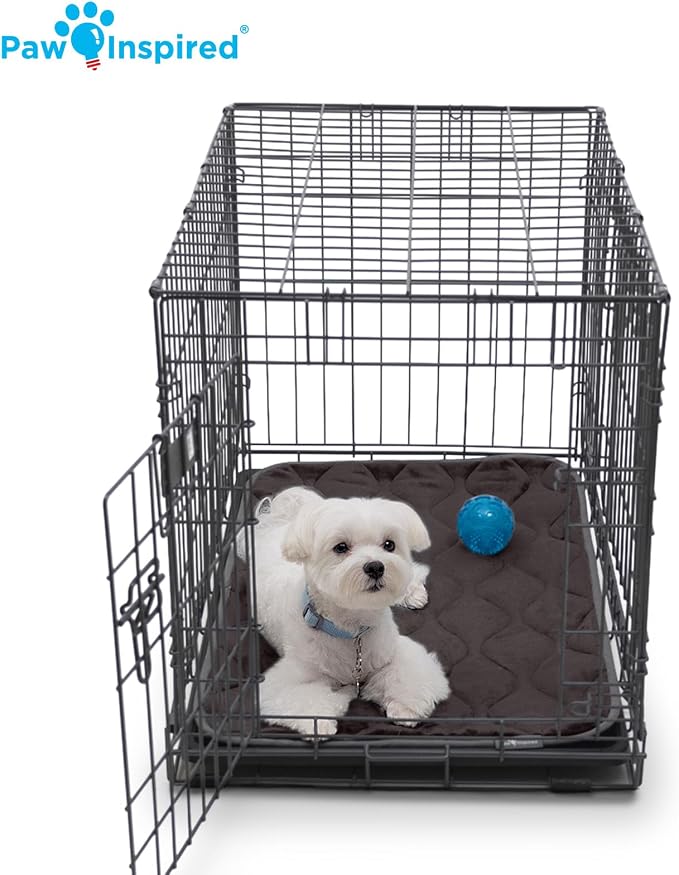 Paw Inspired Washable Padded Crate Mats for Dogs, Dark Brown, 29x18 Inch | Fits 30-inch Kennels, Leakproof, Waterproof Bottom, Plush Dog Pad, Pet Bed - Image 6