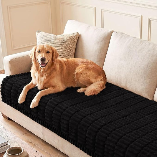 hyha Couch Cover for Dogs, Washable Non Slip Plush Flannel Sofa Protector | Thick Flannel, Silicone Anti-Slip Backing, Pet Hair & Scratch Protection, Fits Sofa & Loveseat (35.4" x 88") by hyha