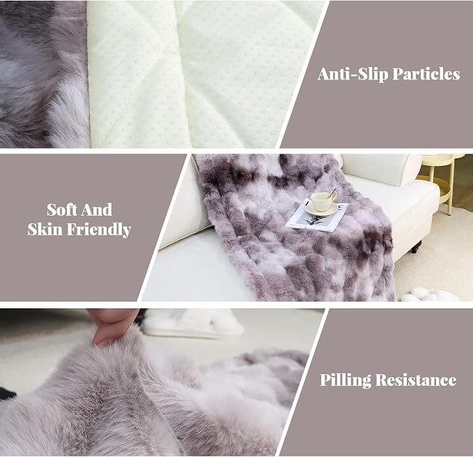 Pet Couch Cover Sofa Washable - Dog Couch Protector Covers Non-Slip Soft Fuzzy Plush Sofa Slipcovers, Pet Friendly Dog Mat for Furniture Couches, Car, Recliner, Gery, 27.6"x27.6" - Image 4